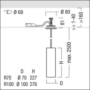 Zumtobel Group - Downlight/Strahler/Flutlicht LED-Pendelleuchte P-INF RCWH #62920314 930