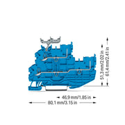 WAGO - Durchgangs-Reihenklemme 1Leiter/1PinDoppelstockkl. 2020-2234 N/N,blau − 50 Stück