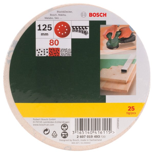 Bosch - Schleifpapierset Schleifblatt-Set für 2607019493 Exzenterschleifer 8