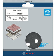 Bosch - Schleifpapier/Schleifvlies PRO F355 Schleifblatt, 125 2608605118 mm, G180, 5-tlg