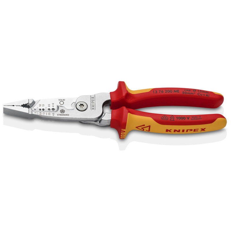 Knipex - Abisolier-/Abmantelwerkzeug Elektrikerzange 13 76 200 ME Multifunktion