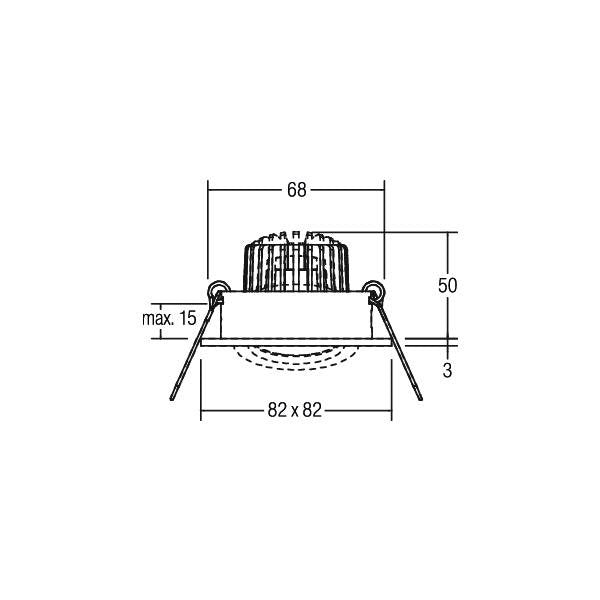 Brumberg Leuchten - Downlight/Strahler/Flutlicht LED-Einbaustrahler 230V 38144253 3000K alu