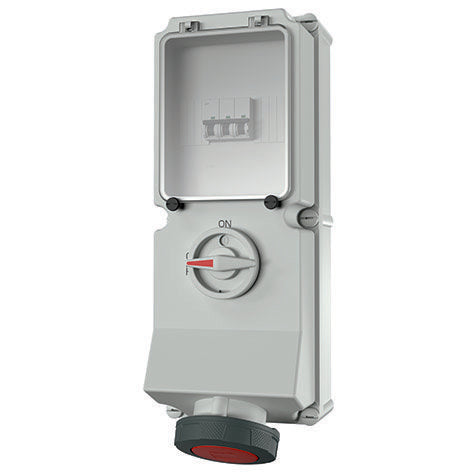 Mennekes - CEE-Steckdose abschaltbar, abgesichert (IEC 60309) Wanddose DUO 7243 63A,4p,6h,400V,IP67