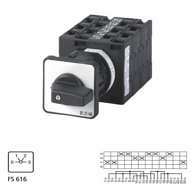 Eaton - Lastschalter Polumschalter T3 32A T3-6-8455/EZ Zentraleinbau