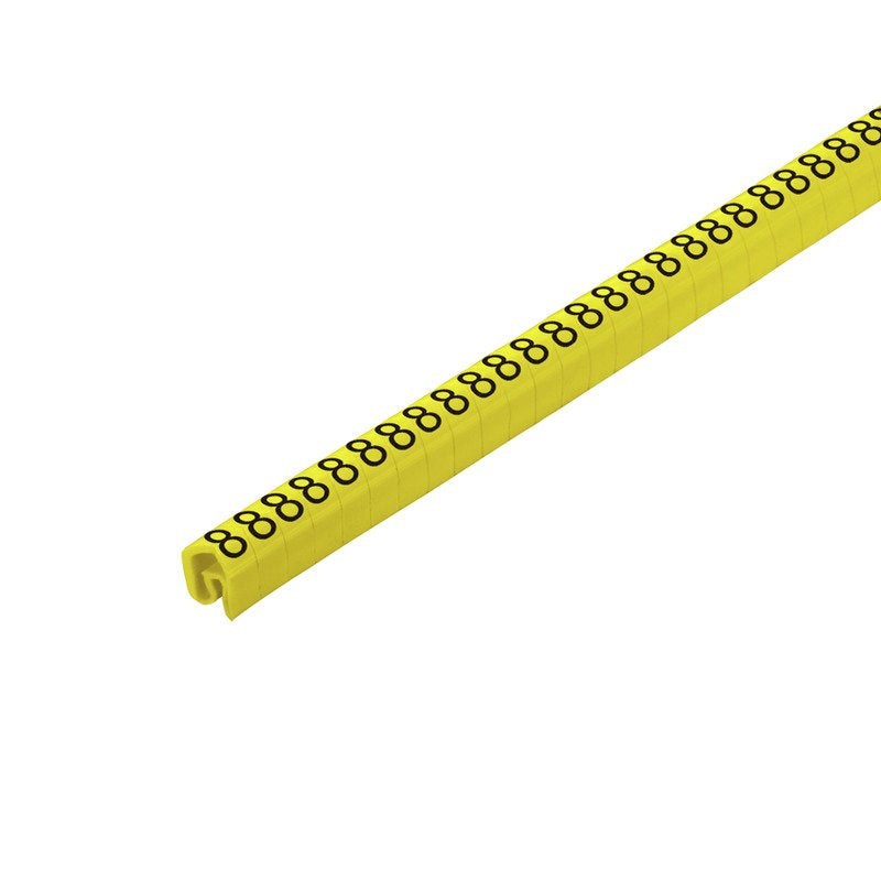 Weidmüller - Kabelmarkierungssystem Leitermarkierer CLI C2-4GE/SW 8 CD Zahl 8 gelb 2,5-16 − 250 Stück