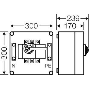 Hensel - Lasttrennschalter Mi-Lastschaltergehäuse Mi 7255 250 A, 3polig+PE+N