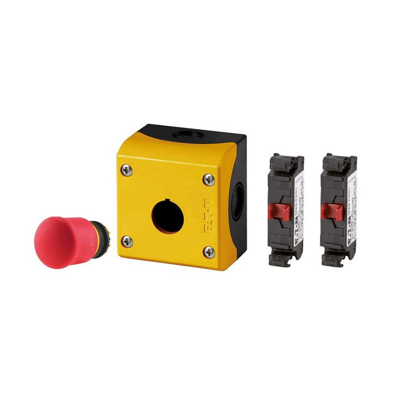 Eaton - Befehls- und Meldegeräte-Kombination im Gehäuse Not-Halt-/Not-Aus-Taste M22-PV-2KC01-IY1-BVP RMQ-Titan