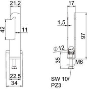OBO Bettermann - Bügelschelle BS-W2-K-12 FT 2-fach − 50 Stück