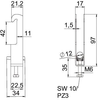 OBO Bettermann - Bügelschelle BS-W2-K-12 FT 2-fach − 50 Stück