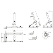 DEHN - Sockel für Fangeinrichtung Blitzschutz Metalldachhalter f. Abst. MDH D48 VB550.900 V2 550-900mm