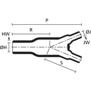 HellermannTyton - Aufteilkappe Warmschrumpfteil 206-1-JWM250 PO-X BK 2- Fingerstück sw