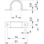 OBO Bettermann - Befestigungsschelle für Kabel/Rohre Leitungsschelle WN 7855 B 3 ge.chromat. − 100 Stück