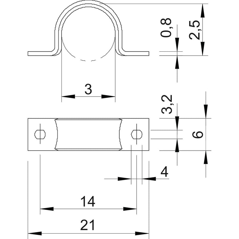 OBO Bettermann - Befestigungsschelle für Kabel/Rohre Leitungsschelle WN 7855 B 3 ge.chromat. − 100 Stück