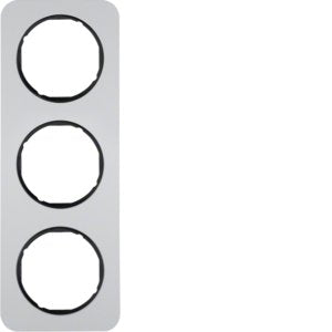 Berker - Abdeckrahmen Rahmen Alu/sw 10132184 3fach