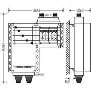 Hensel - Sicherungskasten Verteiler 2x3xNH 00 Mi AS 6142 125A 5-pol.Sch.250A