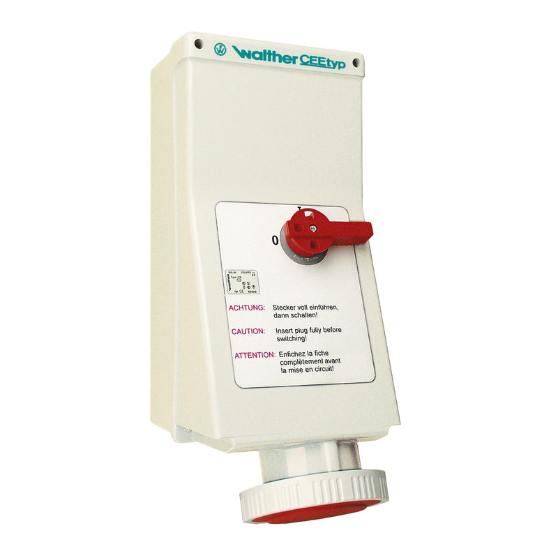 Walther Werke - CEE-Steckdose abschaltbar, abgesichert (IEC 60309) Wandsteckdose 125A AO179406 4P 400V 6h IP67