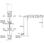 WAGO - Feldbus, Dez. Peripherie - Analoges Ein-/Ausgangs-Modul Analogeingangsklemme 750-455/040-000 4-Kanal, XTR