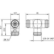 Telegärtner - Koax-Kupplung N-T-Stück (F-F-F) 50Ohm 100024151 UG-28/U