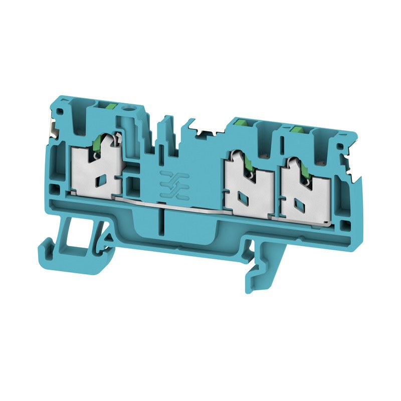 Weidmüller - Durchgangs-Reihenklemme Klemme S3C 2.5 DL BL SNAP IN, 2.5 mm² − 100 Stück