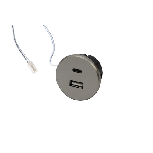 Hera - USB-Spannungsversorgung USB-A + USB-C Steckdose 21700101108 edelstahloptik