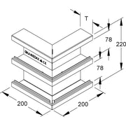 Niedax - Außeneck für Geräteeinbaukanal DKU-Außeneck DKA 220-78T60 S