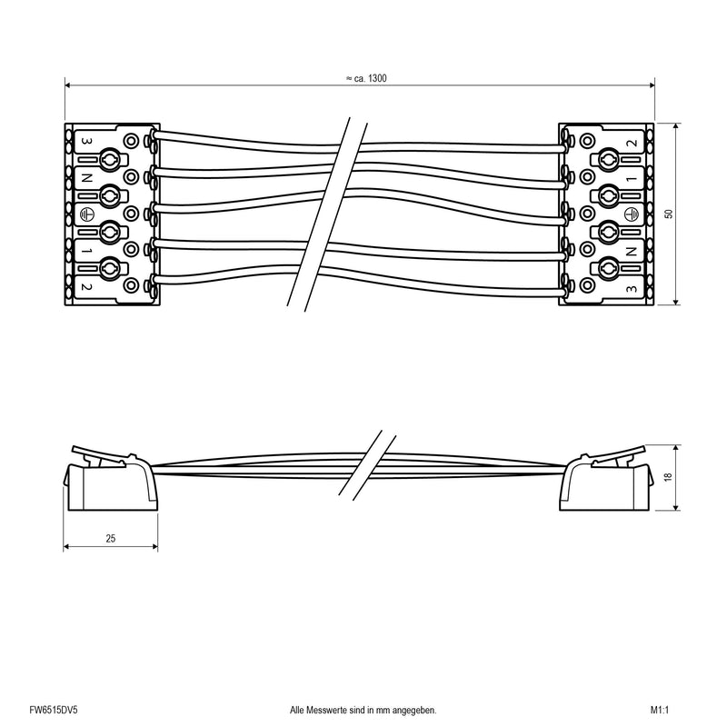 EVN Lichttechnik - Mechanisches Zubehör/Ersatzteile für Leuchten Durchgangsverdrahtungsset FW6515DV5