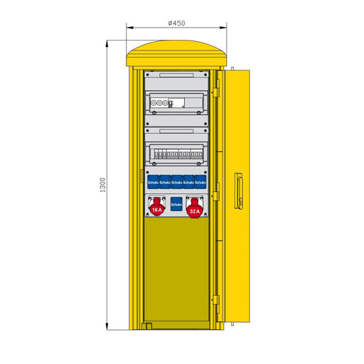 Walther Werke - Baustromverteiler Pollersäule 83314530 8 LS 2 CEE-Abgängen