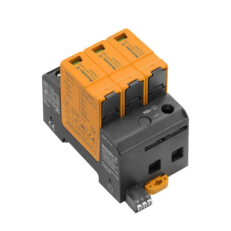 Weidmüller - Überspannungsableiter für Energietechnik/Stromversorgung Überspannungsableiter VPUACIIUS3R120/50 m. Fernmeldekontakt