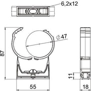 OBO Bettermann - Rohrschelle Schelle PQ-47 LGR − 25 Stück