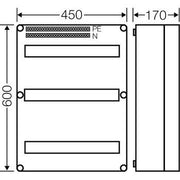 Hensel - Installationskleinverteiler Mi-Automatengehäuse Mi 1654 54TE(3x18x18mm) IP65