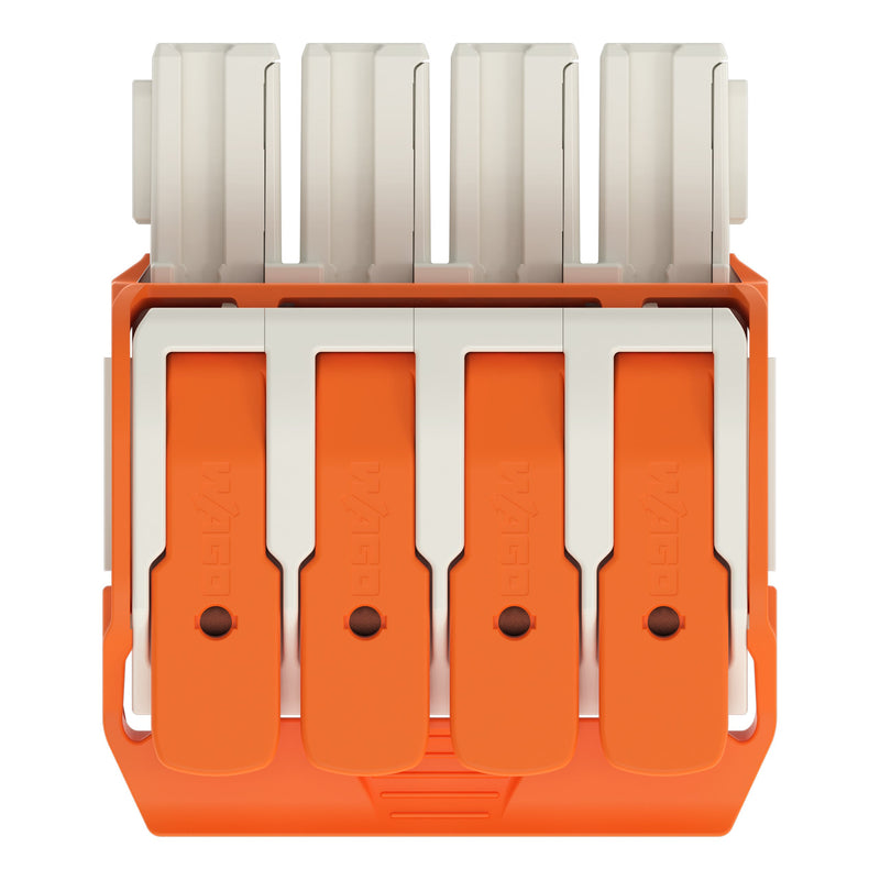 WAGO GmbH & Co. KG - Ein- und mehrpolige Klemmenleiste 1-Leiter-Federleiste,Hebel 832-1104/320-000 PushinCAGECLAMP,lgr − 20 Stück