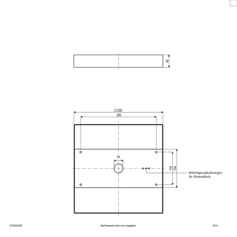 EVN Lichttechnik - Decken-/Wandleuchte LED-Anbaupanel LPQD301302 3000K IP20 eds-optik