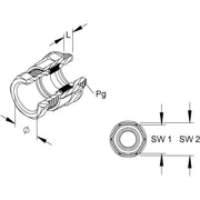 HKL - Kabelverschraubung CONUS-Kabelverschraubung 252/16 Pg 16, für Kabel − 50 Stück