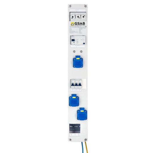 GSAB Elektrotechnik - CEE-Steckdosen-Kombination (IEC 60309) Systemleiste 99.00.024-Z 3xSchutzk.+3xZähler
