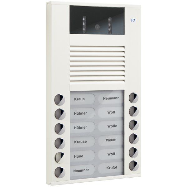TCS Tür Control - Türstation für Türkommunikation Video color Außenstation AVE14123-0018 12Tast 2reih.AP ws