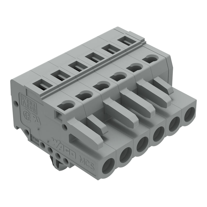 WAGO - Kabelsteckverbinder für Leiterplattensteckverbinder 1-Leiter-Federleiste 231-106/008-000 CAGECLAMP,2,5 mm²,gr − 50 Stück