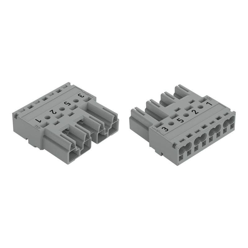 WAGO - Steckverbinder für steckbare Gebäudeinstallation Stecker 4-polig 770-254/081-000 Kod. B,grau − 50 Stück