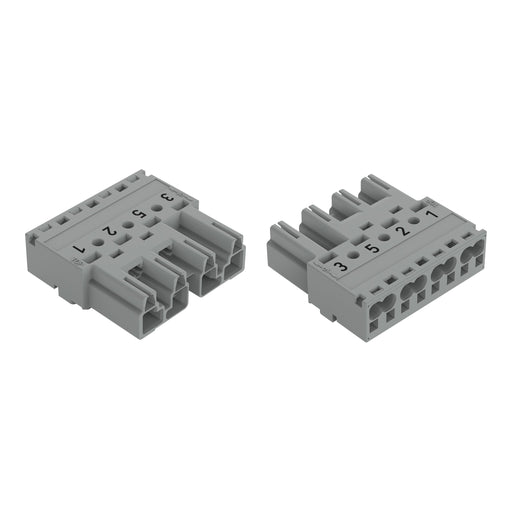WAGO - Steckverbinder für steckbare Gebäudeinstallation Stecker 4-polig 770-254/081-000 Kod. B,grau − 50 Stück