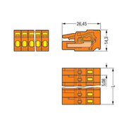 WAGO - Kabelsteckverbinder für Leiterplattensteckverbinder 1-Leiter-Federleiste 231-302/102-000 CAGECLAMP,2,5mm²,or − 100 Stück
