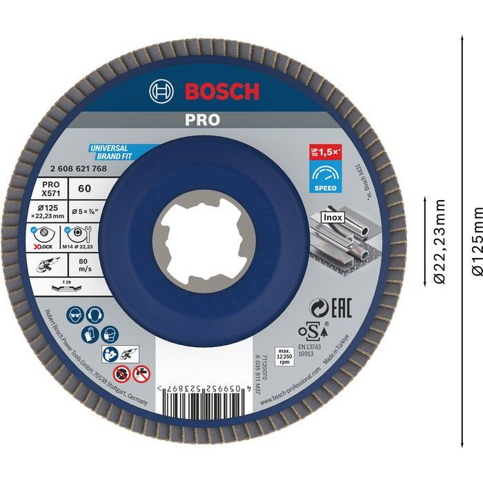 Bosch - Trenn-/Schleifscheibe PRO X571 2608621768 Fächerschleifscheibe