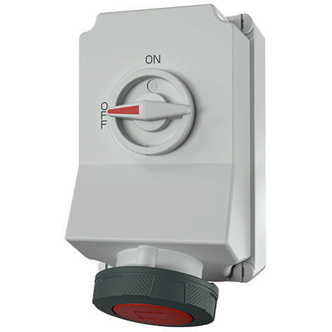 Mennekes - CEE-Steckdose abschaltbar, abgesichert (IEC 60309) Wanddose DUO 5113A 63A,5p,6h,400V,IP67