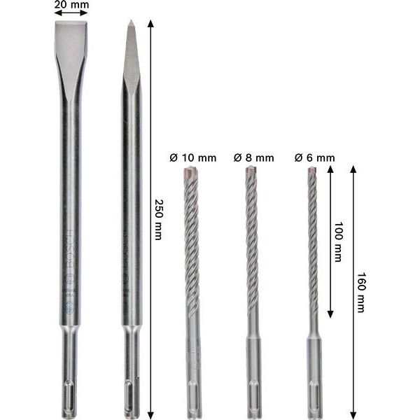 Bosch - Werkzeugset PRO SDS plus-4C Meißel- 2607017515 und Bohrersatz 5-tlg