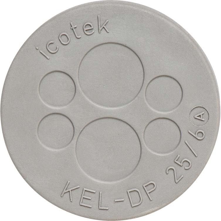 Icotek - Einführungsflansch für Kleingehäuse/Schaltschrank Kabeldurchführungsplatte KEL-DP 32/10 A grau − 10 Stück