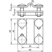 DEHN - Verbinder für Blitzschutz Kreuzstück KS8.10FL30FRSM8STTZN für Rd 8-10/Fl 30mm