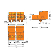 WAGO - Kabelsteckverbinder für Leiterplattensteckverbinder 1-Leiter-Stiftleiste 231-647/018-000 CAGECLAMP,2,5mm²,or − 25 Stück