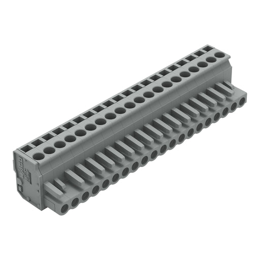 WAGO - Kabelsteckverbinder für Leiterplattensteckverbinder 1-Leiter Federleiste 232-220/026-000 CAGECLAMP 2,5mm²,gr − 10 Stück