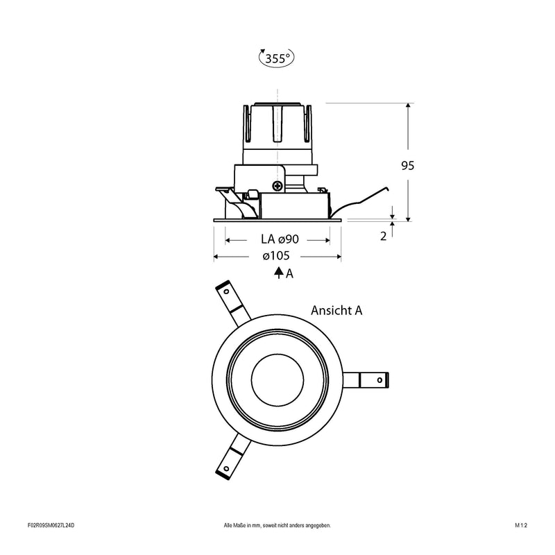 EVN Lichttechnik - Downlight/Strahler/Flutlicht LED-Einbauleuchte modular F02R09SM0627L24D Konfigurationstype