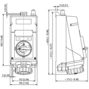 Stahl - Explosionsgeschützte CEE-Steckdose (IEC 60309) Reparatursteckdose 8579/61-506 63 A rot 6h