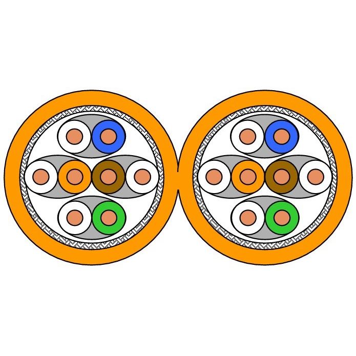 Draka Comteq (DNT) - Daten- und Kommunikationskabel TN-7000-2 Kat.7 orange 60064585-Cca-T500 8P S/FTP AWG23 − 500 Meter