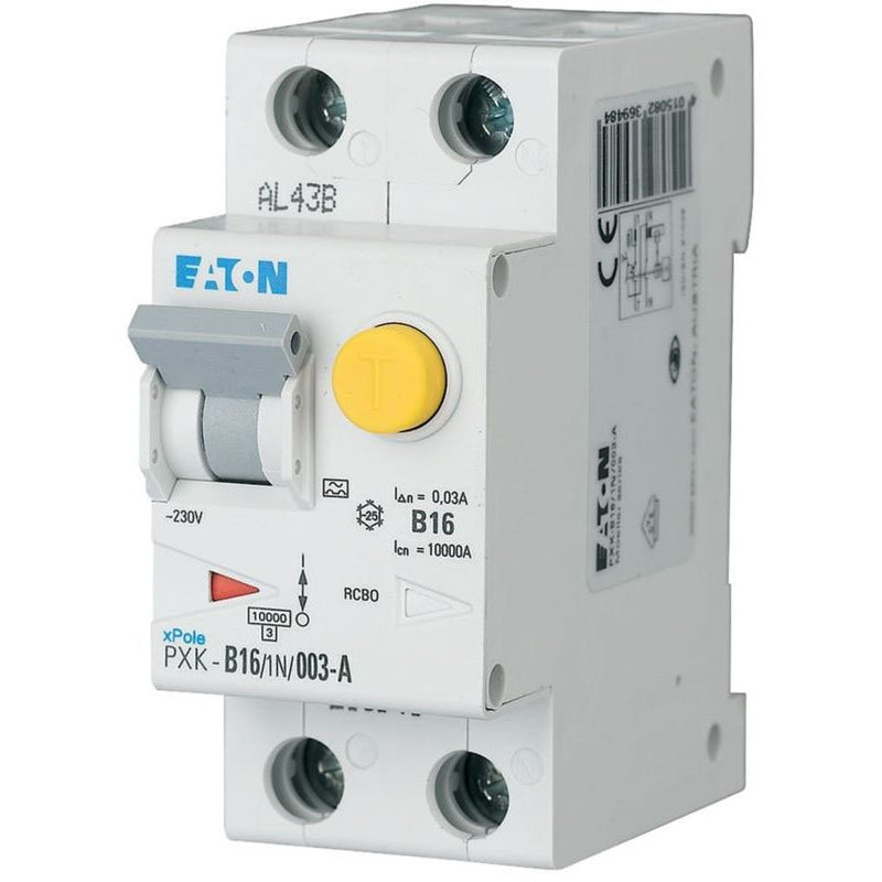 Eaton - Kombination FI-Schalter/Leitungsschutzschalter FI/LS-Kombischalter PXK-B16/1N/003-F B 16A 1+N, 30mA